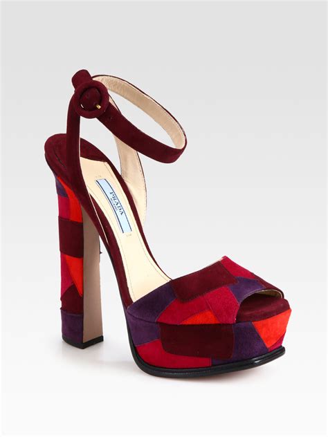 prada suede ankle strap platform sandals|prada platform sandals sale.